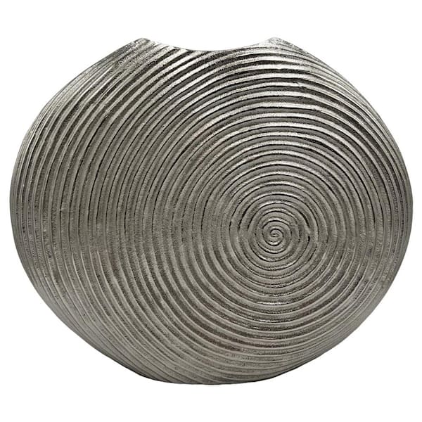 castellousa 20 in. Decorative Aluminum Shell Vase in Nickel