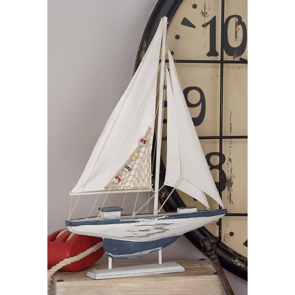 White Pine Coastal Sailboat Sculpture Set, 25"H x 17"W