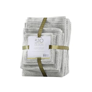 Big Bundle 12-Piece Silver 100% Cotton Bath Towel Set