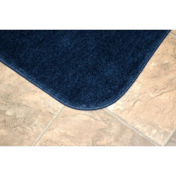 Garland Rug Traditional Navy 3 Piece, Gray And Navy Blue Bathroom Rugs