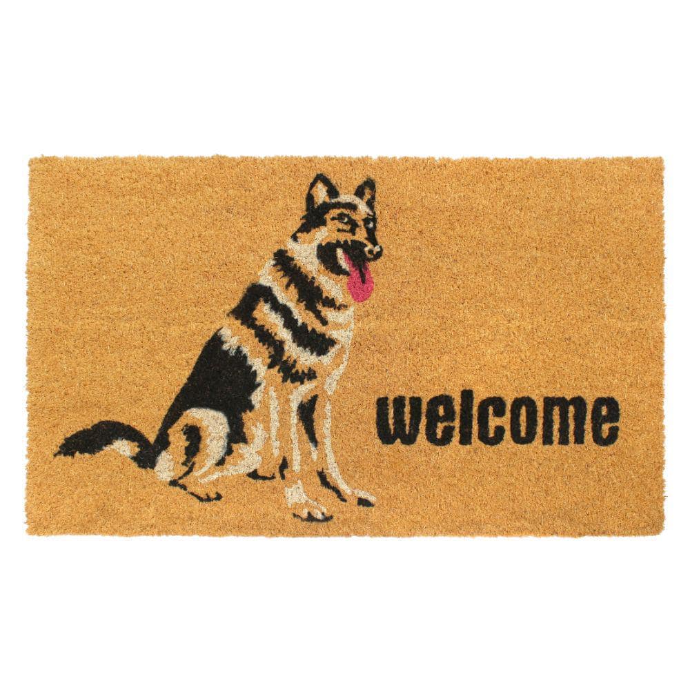 Natural 18 In. X 30 In. German Shepherd Coir Door Mat Dm9150 - The Home 