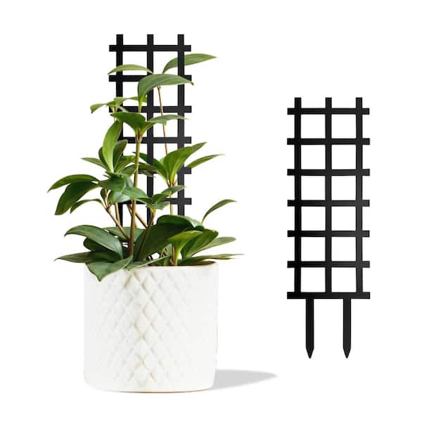 14.96 in. Metal Plant Trellis Rustproof Black 1 Piece