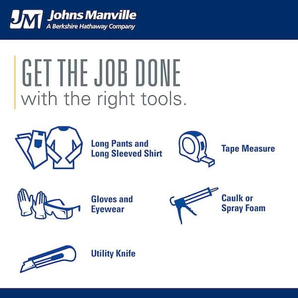 New Johns Manville 90010045 Multi-Purpose Fiberglass Insulation Roll,  R-6.7, 16x48 