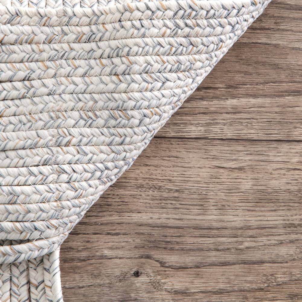 Ivory Braided Square Synthetic Indoor/Outdoor Rug