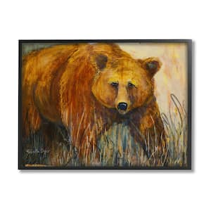 Modern Bear Wildlife Scene Design by Roberta Dyer Framed Animal Art Print 20 in. x 16 in.