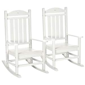 White Wood Outdoor Rocking Chair