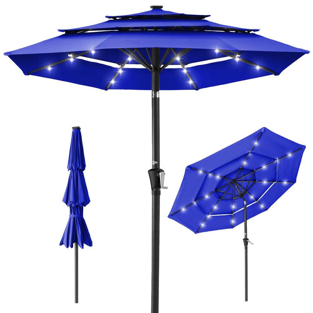 Best Choice Products 10 ft. Steel Market Solar Tilt Patio Umbrella with