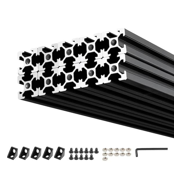 10PCS 2020 Aluminum Extrusion Profile, T-Slot European Standard Anodized Linear Rail, 23.62 in. (600 mm), Aluminum Frame