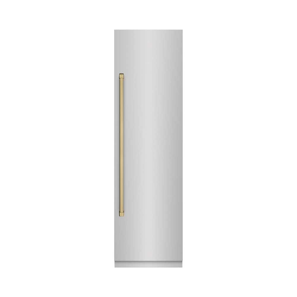 24 in. 12.5 cu. ft. Freezerless Column Refrigerator in Stainless Steel with Graphite Gray Interior and Bronze Accents