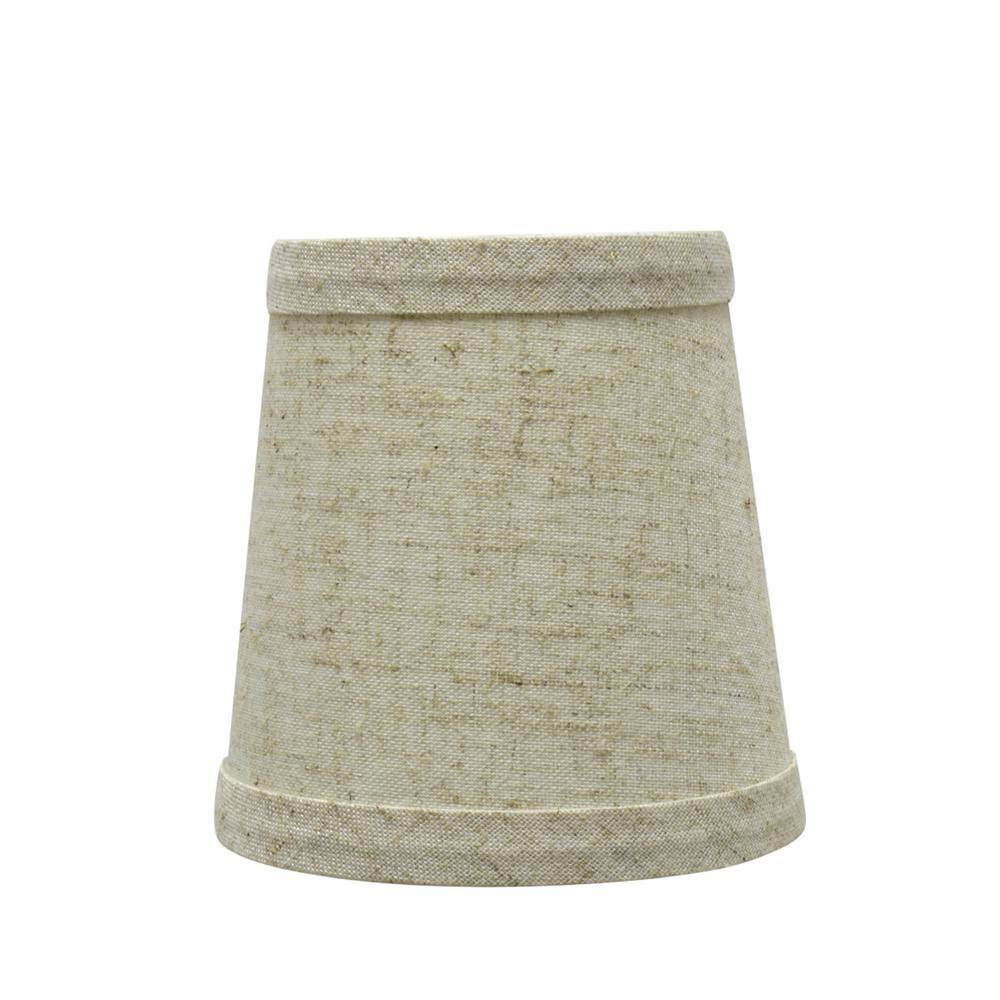 Beige Linen Empire Chandelier Lamp Shades, Set of 6