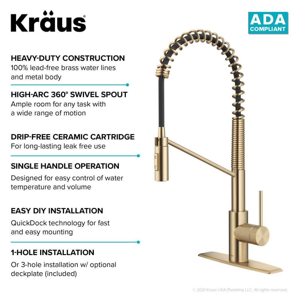 Antique Bronze Commercial Style Pull-Down Kitchen Faucet