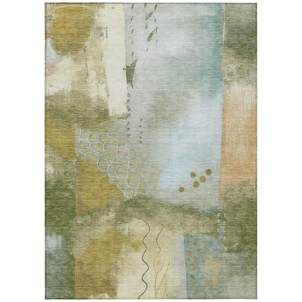 Addison Rugs Chantille Machine Washable Indoor/Outdoor Abstract ACN2127 Green 2 ft. 6 in. x 3 ft. 10 in. Area Rug