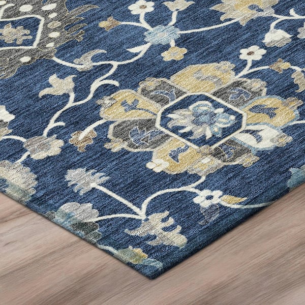 Chantille Machine Washable Indoor/Outdoor Abstract ACN2930 Navy 10 ft. x 14 ft. Area Rug