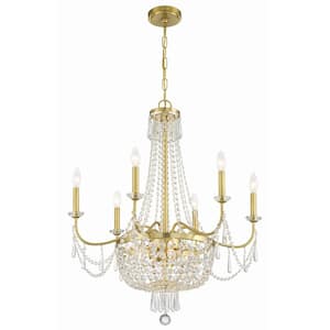 Haywood 9-Light Aged Brass Chandelier with No Bulb Included
