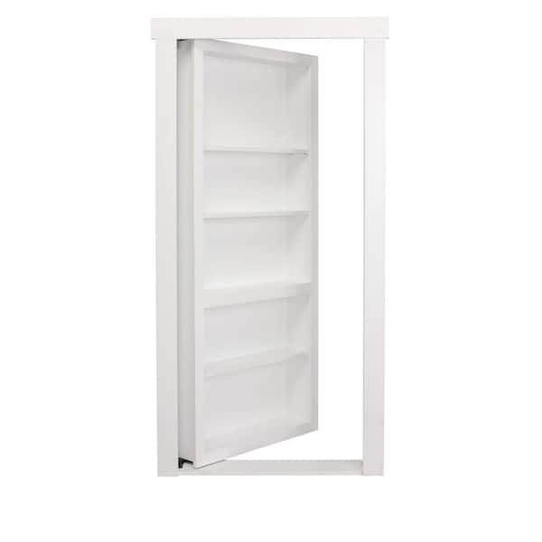 The Murphy Door 30 in. x 80 in. Assembled Right-Hand/Universal Swing Paint-Ready White Plywood Core Flush Mount Hidden Bookcase Door