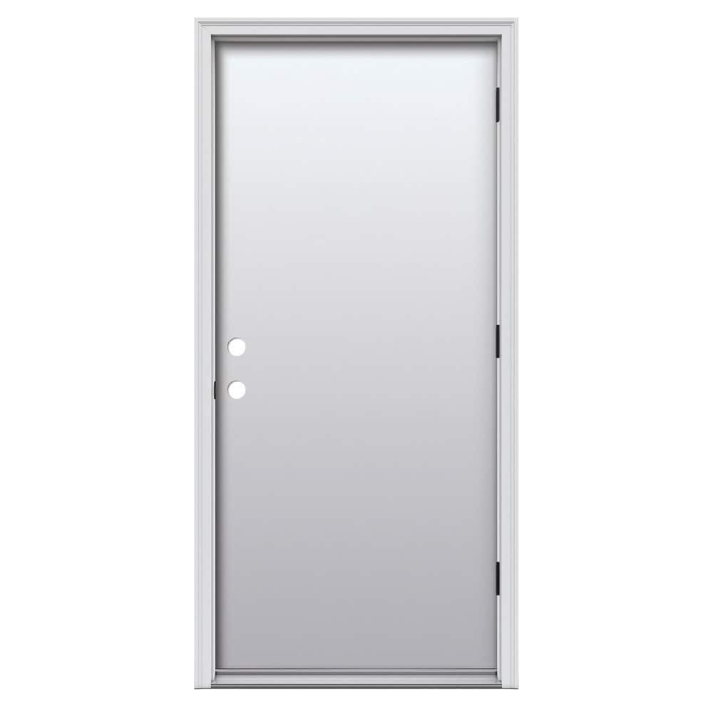 MMI DOOR 30 in. x 80 in. Left-Hand Outswing Flush Classic Primed