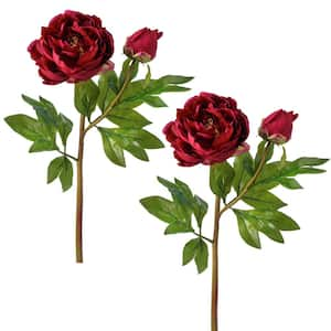 26 in. Red Artificial Peony Flower