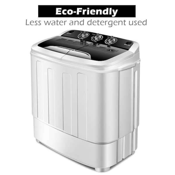 Gymax Timer Compact Mini Twin Tub 8 lbs. Washing Machine Washer