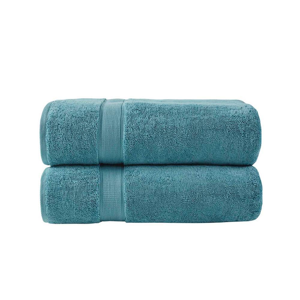 2-Piece Aqua Cotton Bath Sheet Set, 100% Cotton Extra Large Bath Towels for