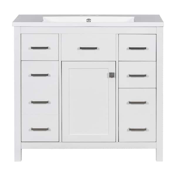 JimsMaison 36 in. W x 18 in. D x 33 in. H Freestanding Bath Vanity Cabinet without Top in White