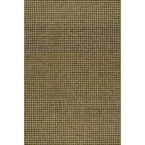 Arvin Olano Moss 5 ft. x 8 ft. Melrose Checked Wool Indoor/Outdoor Patio Area Rug