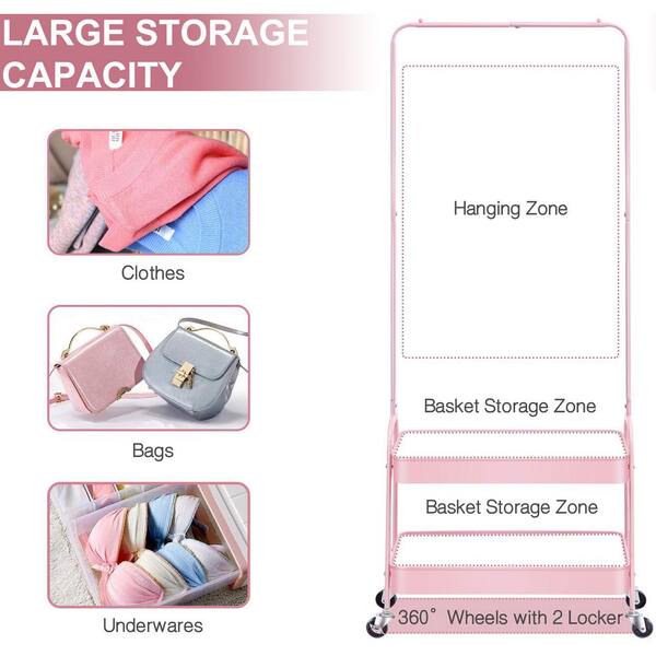 Pink discount clothes rack