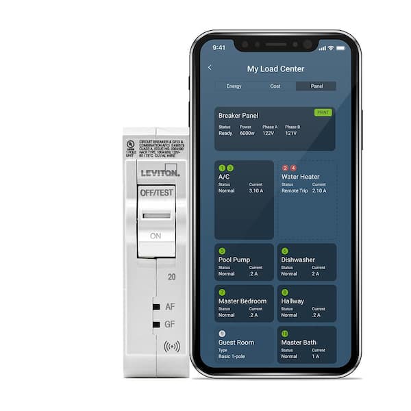 Leviton 2nd Gen 1 Pole 20 Amp 120 Volt Smart Circuit Breaker Wremote Dual Function Afcigfci 