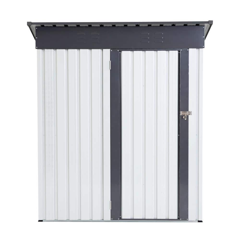 3 ft. x 5 ft. Metal Outdoor Storage Shed, Covered Area 15 sq. ft. Garden To