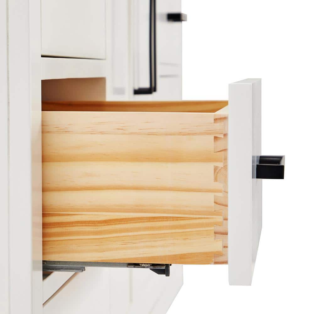 Hepburn 66" White Hardwood Single Bathroom Vanity Base