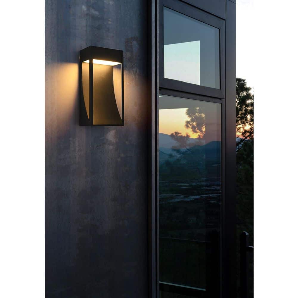 15 in. Black Outdoor Hardwired Wall Sconce with Integrated LED price history on PriceWatchPro