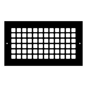 Square Series 6 in. x 12 in. Aluminum Grille, Black with Mounting Holes