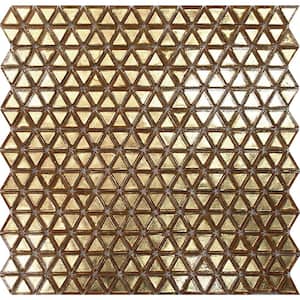 Majeste 12.2 in. x 12.2 in. Glossy Shimmer Gold Glass Square Wall and Floor Tile (10.34 sq. ft./case) (10-pack)