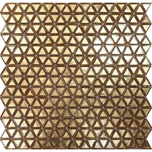 Apollo Tile Majeste 12.2 in. x 12.2 in. Glossy Shimmer Gold Glass Square Wall and Floor Tile (10.34 sq. ft./case) (10-pack)
