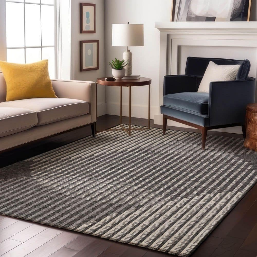 Mayfield Premium Machine Washable Abstract AMF1001 Charcoal 5 ft. x 7 ft. 6 in. Area Rug price history on PriceWatchPro