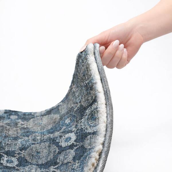 Dream Shag Premium Machine Washable Abstract ADS821 Navy 10 ft. x 14 ft. Area Rug