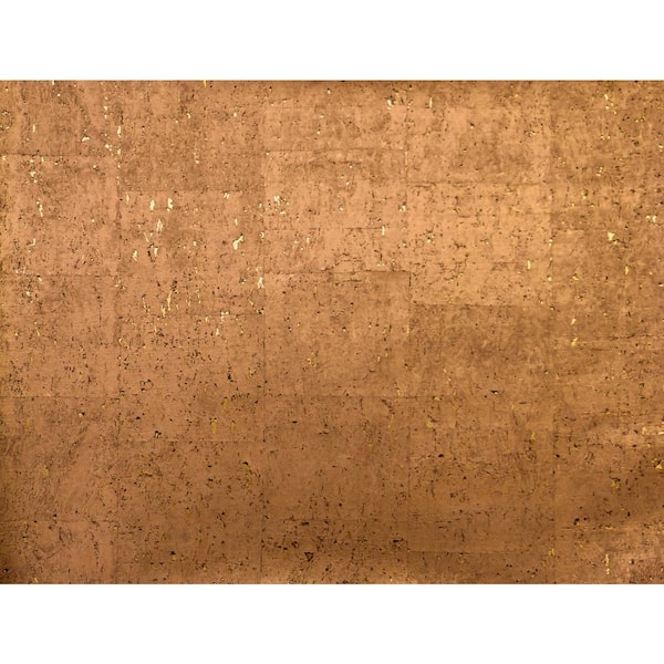 Copper Cork Paper Unpasted Matte Wallpaper ( 36 in. x 24 ft.)