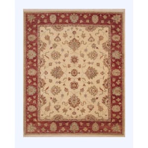 Ivory 8 ft. x 10 ft. 1 in. Hand Knotted Wool Traditional Area Rug