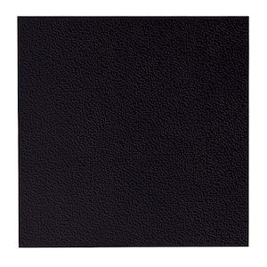 Hammered Pattern 19.69 in. x 19.69 in. Black Rubber Tile