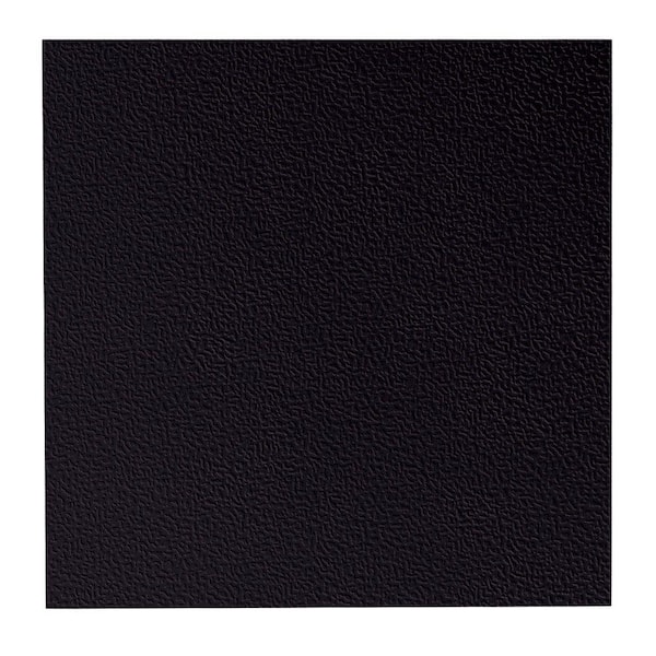 ROPPE Hammered Pattern 19.69 in. x 19.69 in. Black Rubber Tile