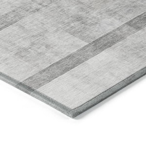 Gray 8 ft. x 10 ft. Woven Solid Color Rectangle Indoor/Outdoor Area Rug