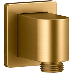gotonovo Solid Brass Wall Mounted Water Supply Shower Holder Elbow with  Swivel Handheld Shower Hplder With Shower Hose Connector by Male 1/2 IPS