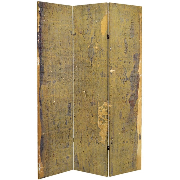 RED LANTERN Olive Prarie 6 ft. Printed 3-Panel Room Divider