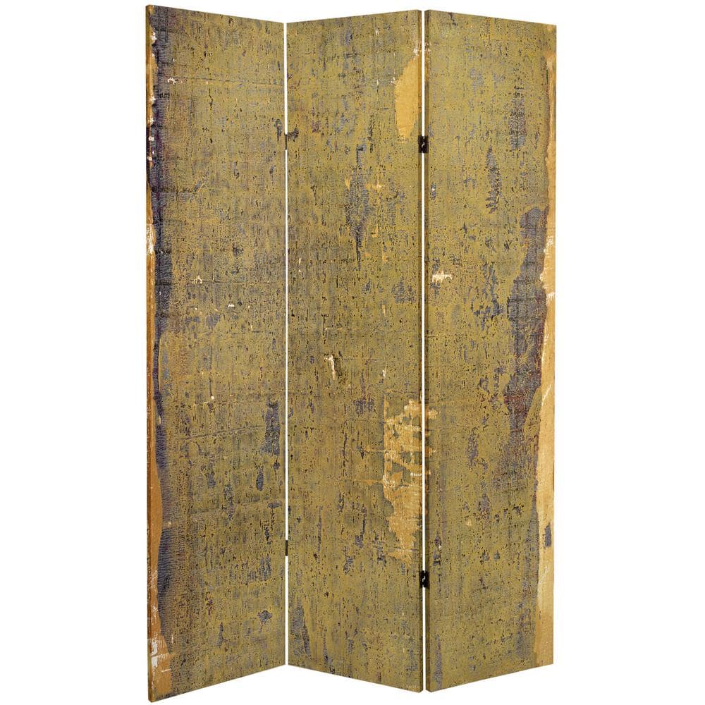 Olive Prarie 6 ft. Printed 3-Panel Room Divider