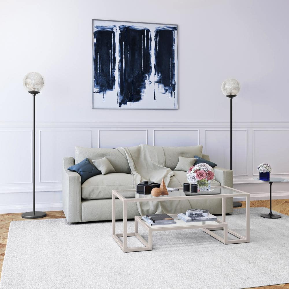 Oula Traditional Mercury Glass Floor Lamp in Blackened Bronze