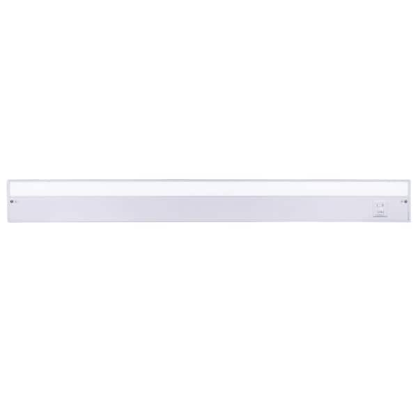 36 in. Hardwired/Plug-in White Finish Dimmable Integrated LED Adjustable White CCT Linkable Under Cabinet Light