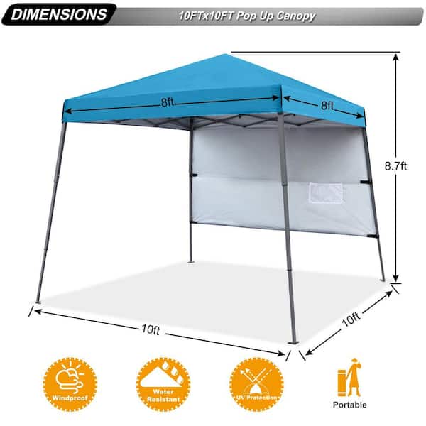 10x10 Pop Up Canopy Tent Outdoor Gazebo With Backpack Bag (blue)