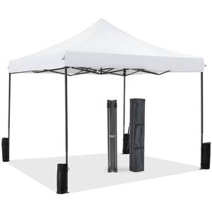 Otryad 10 ft. x 10 ft. White Pop Up Canopy Tent, Instant Outdoor