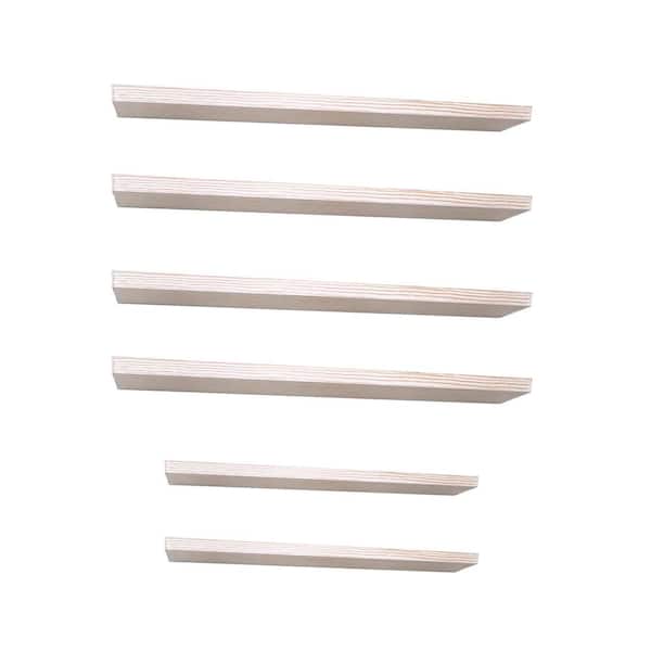 Unbranded Suzy 36" Wall Mount Shelves (4 Pack) w/Suzy 24" Shelves (2 Pack), white, unassembled