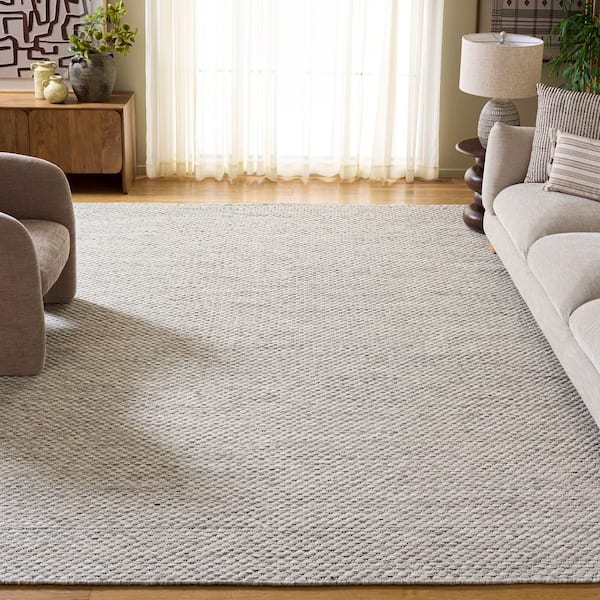 Vermont 9 ft. x 12 ft. Ivory/Gray Pebble Weave Area Rug