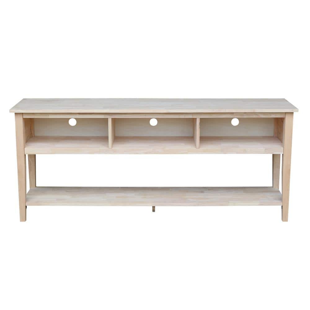 Classic Solid Wood 72" Entertainment TV Stand - Light Brown